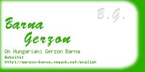 barna gerzon business card